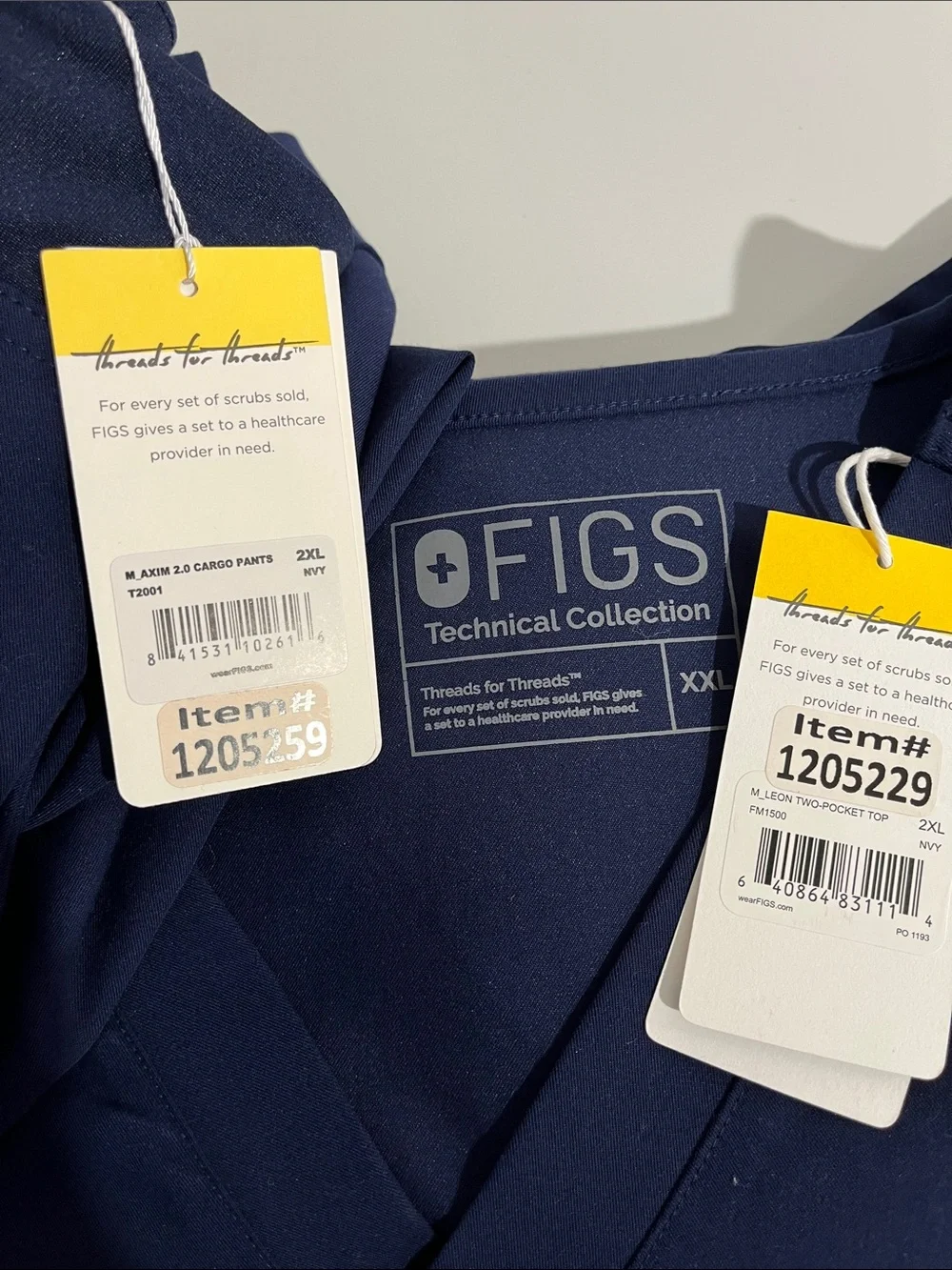 Figs Navy Medical Scrub Top & Pants